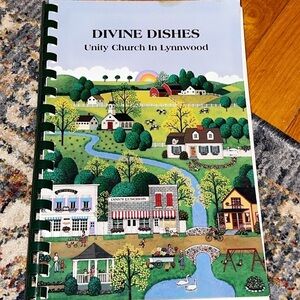 VTG 2002 Divine Dishes Spiral Cookbook unity church in Lynnwood rev. Ann Thomas